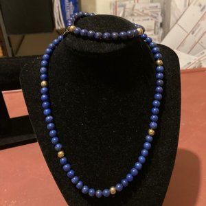 sterling and gemstone necklace and bracelet set